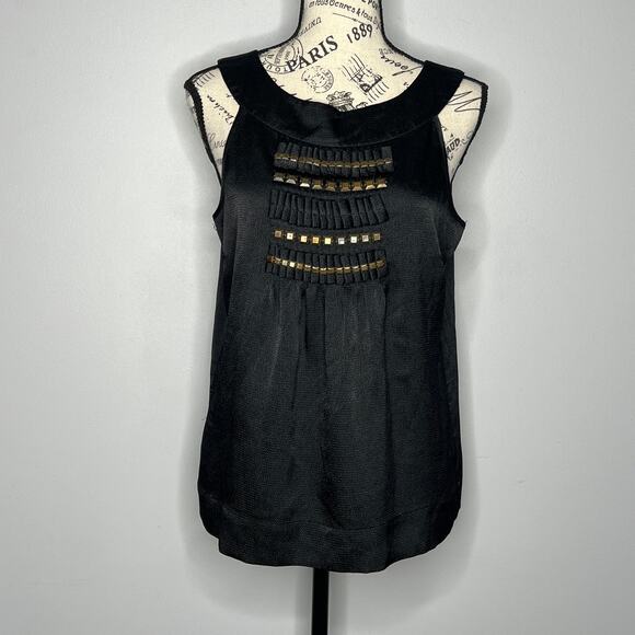 MICHAEL Michael Kors (M) Pleated Back Front Metal Detail Sleeveless Blouse Top - Picture 13 of 13